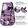 thumbnail image 2 of Yayeee Double Oven Mitt Kitchen Heat Resistant Baking 35" x7" Quilted Glove, Purple Halloween Pattern, 2 of 6