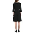 thumbnail image 3 of Hobemty Women's Peter Pan Collar Dress 3/4 Sleeve A Line Elegant Wear to Work Dresses S Black, 3 of 4