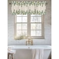 thumbnail image 6 of Country Green Leaves Watercolor Valances for Windows,Rod Pocket Valance for Kitchen Bedroom Bathroom Living Room, Foliage Botanical Retro Linen Window Valance Curtain Farmhouse Short Curtains 42x18in, 6 of 9