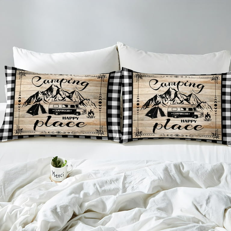 Blue Duvet Cover Lodge Cabin Duvet Cover Patchwork Camping Themed