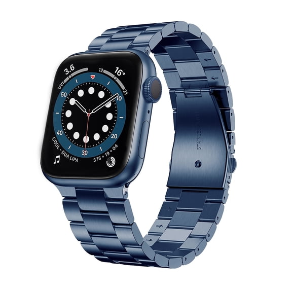 Worryfree Gadgets Classic Metal Wristband for iWatch Blue 42/44/45/49mm (WX150-BLU45)