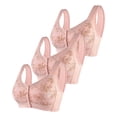 thumbnail image 1 of 3Pc Women's Comfortable Large Womens Bras Comfortable Support Size Front Open Button Middle and Old Age Pack of Bra Gathering No Steel Ring Comfortable and Breathable Bra, 1 of 3