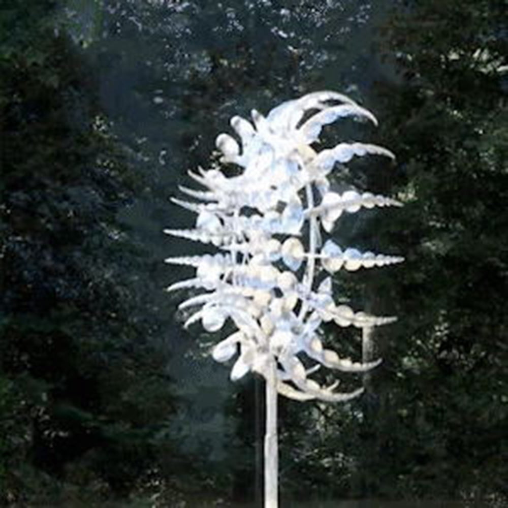 Metal Wind Spinner Windmill Catcher with Stake Garden Wind Sculpture Decoration