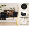 thumbnail image 5 of Mistpeople Velvet Dining Chairs Set of 4,Modern Simple Kitchen Dining Room Chairs,Thickened Upholstery with Gold Metal Legs,Pleated Design Accent Chair with Frosted Carrying Handle (Black), 5 of 6