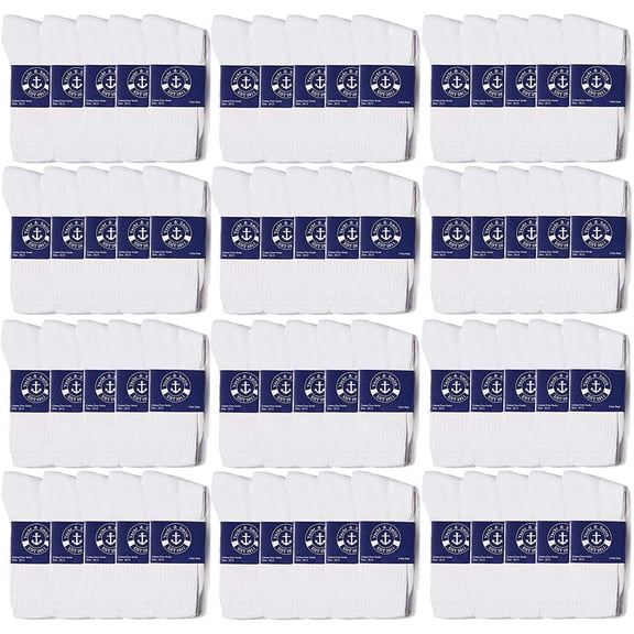 Value Mens Bulk Lightweight Cotton Crew Socks, Homeless Donation, Wholesale Sock, 10-13