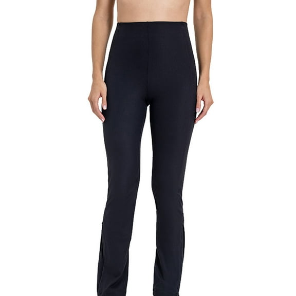 Iyufng Yoga Leggings for Women,Yoga Pants Plus Size,Solid Ribbed High Waist Stretch Compression Tight Waist Pocket Yoga Peach Hip Fitness Foot Zipper Micro-cropped Pants