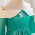 thumbnail image 6 of Zydvens G*irls Halloween Princess Cosplay Costume for - High-Low Turquoise Halloween Dress Up Set with Accessories - for Halloween Cosplay Dress Up（Style A）, 6 of 8