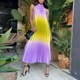 thumbnail image 6 of 2024 Fashion Women O Neck Long Dress Spring/Summer Casual Sleeveless Boho Pleated Dresses Lady Elegant Loose Beach Party Dresses, 6 of 6