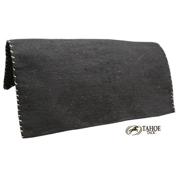 Tahoe Doubled 100% NZ Wool Saddle Blanket - 32" x 32" - Black