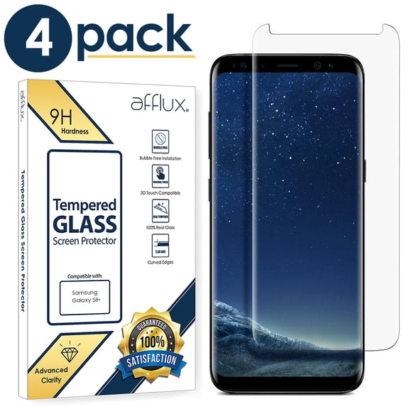 Samsung Galaxy S8  Screen Protector 4-Pack Premium HD Clear Tempered Glass Screen Protector For Samsung Galaxy S8 , Anti-Scratch, Anti-Bubble, Case Friendly 3D Curved Film Compatible with Galaxy S8 