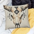 thumbnail image 2 of SHANXI Pillow Cover Western Bull Skull Soft Pillow Covers Cushion Cover Decor for Sofa Couch Bed 20x20in, 2 of 5