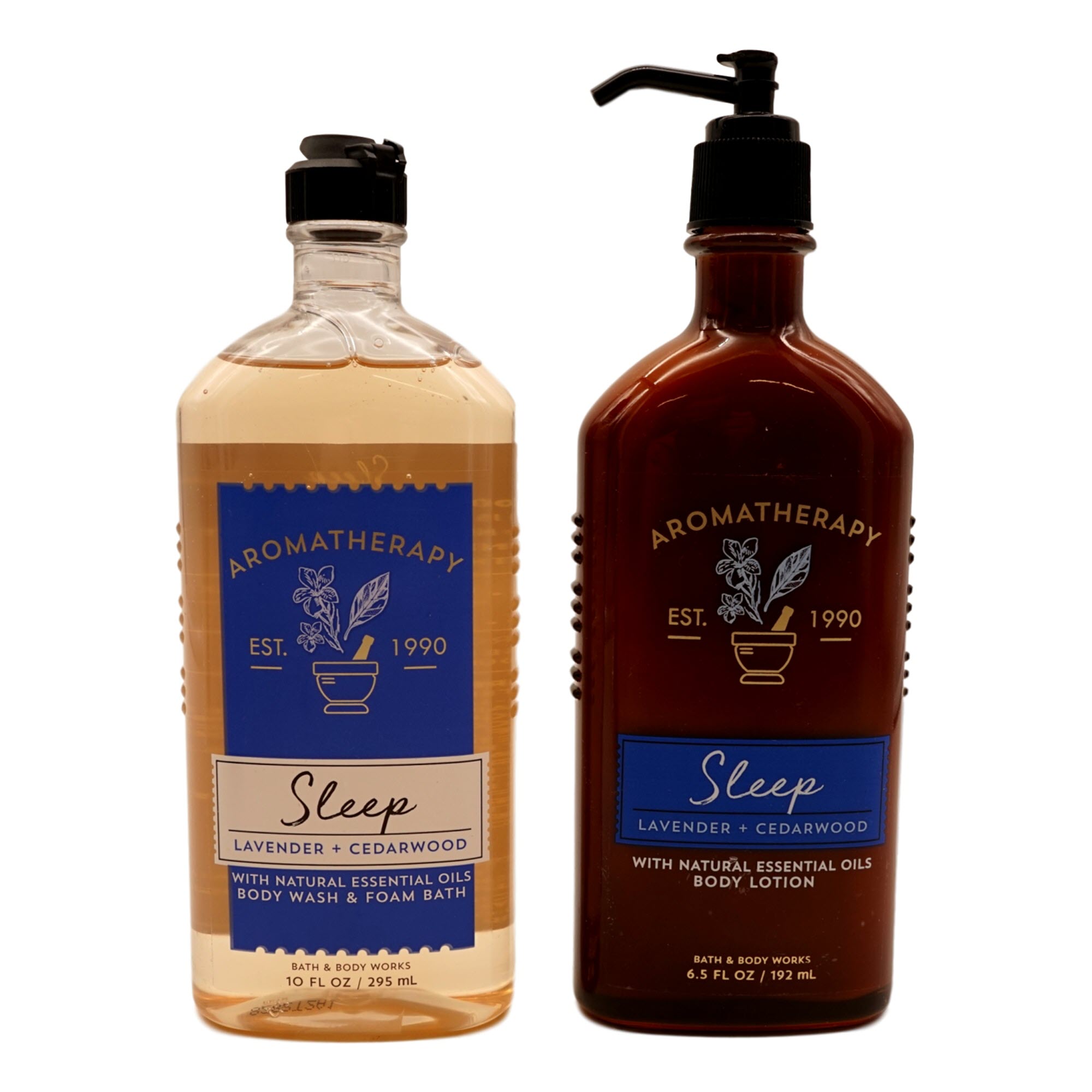 Lavender And Cream Song Aromatherapy Sleep - Lavender Cedarwood Body Lotion & Body Wash Set