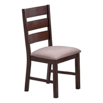 Yuzi Dining Chair Set of 2- Ladder Back- Cherry Brown Solid Wood