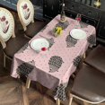 thumbnail image 2 of Pink Hedgehog Pattern Rectangle Tablecloth 60"x120",Waterproof Polyester Rectangle Table Cloth, Wipeable Spillproof Polyester Tablecloth for Dining, Camping, Indoor and Outdoor, 2 of 6