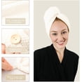 thumbnail image 2 of 4 Packs Extra Large Microfiber Hair Towel Wrap for Women Super Absorbent & Quick Dry with Button for Curly Long & Short Hair Anti-Frizz, 2 of 7