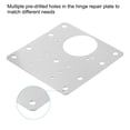 thumbnail image 3 of Uxcell Hinges Repair Plate, 4pcs Stainless Steel Square Cabinet Door Hinge Repair Kit for Wooden Cupboard,Silver Tone, 3 of 6