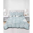 thumbnail image 2 of Quilts Queen Size Bedding Set, Ocean Beach Reversible Summer Quilt 3 Pieces, Summer Coastal Starfish Shell Conch Wooden Green Lightweight Bedspreads Coverlets with 2 Pillow Shams for All Seasons, 2 of 5