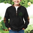 thumbnail image 2 of EnJoCho Half Zip St Patric𝗄s Day Sweatshirts Boys Vintag𝖾 Print Long Sleeve Casual V-Neck Pullover Fashion Irish Shirts Youth Retro Style Top Green Festive Comfy Shamroc𝗄 Design, 2 of 5