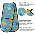 thumbnail image 4 of Dailycode Double Sided Oven Mitt with Loop Heat Resistant Kitchen Long Potholders 7" x 35" Happy Fish on Sea, 4 of 6