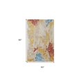 thumbnail image 4 of 5' X 8' Ivory Yellow And Blue Wool Abstract Tufted Handmade Stain Resistant Area Rug, 4 of 10