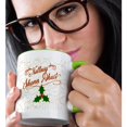 thumbnail image 2 of 3drose, Ireland Nollaig Shona Dhuit Christmas Holly Typography in Red and Gold, 15oz Two-tone Green Mug, 2 of 6