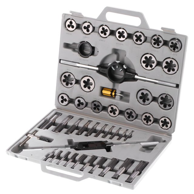 45Pcs Tap Die Set, Fine 55 degrees Celsius ylindrical Pipe Threads, High Speed Steel, CNC Machined, Hardness 60 HRC, Cut Iron, Steel, Aluminum and More, Storage Box Included