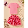 thumbnail image 3 of Sytepopcy Toddler Girls Skirt Shirt Set Sequins Apple Top Shirred Layered Skirt 2pc Summer Outfits Kids School Clothes 3T/1965, 3 of 7