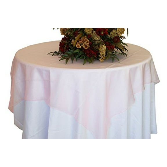 Organza Table Overlay Linen Table Cloth 80" X 80" Square(1 Piece) Pink