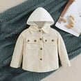 thumbnail image 2 of Fall Kids Toddler Flannel Shirt Jacket Long Sleeve Colored Hooded Coat Boys' Thin Corduroy Coat Outwear, 2 of 9