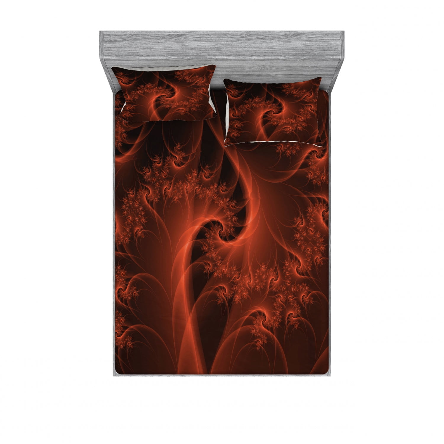 Burnt Orange Bedding Set with Sheet & Covers, Digital ...