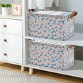thumbnail image 2 of Yayeee Foldable Storage Basket for Shelves with Handles Waterproof Cloth Bins, Small Pink Flower, 2 of 7
