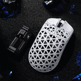 thumbnail image 3 of ATTACK SHARK R5 Ultra Carbon Fiber 8000Hz Wireless Gaming Mouse, 39g SUPERLIGHT, 42000DPI, PAW3950MAX Sensor, Nordic 52840 Chip, Bluetooth/2.4G/USB-C Wired Mice, for PC/Mac, White, 3 of 9