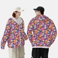 thumbnail image 4 of Daiia Skull daisy flower UPF 50+ Sun Protection Hoodie Jacket Lightweight Long Sleeve Sun Shirt for Women Men with Pocket Hiking Outdoor-Small, 4 of 7