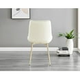 thumbnail image 5 of 2x Pesaro Cream Velvet Gold Leg Luxury Dining Chairs, 5 of 6