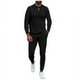 thumbnail image 2 of SOOMLON Men's Gym Running Fitness Workout Clothes Outfit 2 PCS Shirts Pants Shirt Top Set Y2k Pants Sports Suit Slim Fit Fitness Running Two Piece Set Black S, 2 of 5