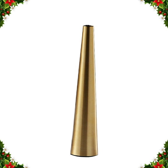 PAMINGONO 1Pack Aesthetic Flower Vase for Desk Decor 26.2X5.9Cm Golden Aluminum Modern Design