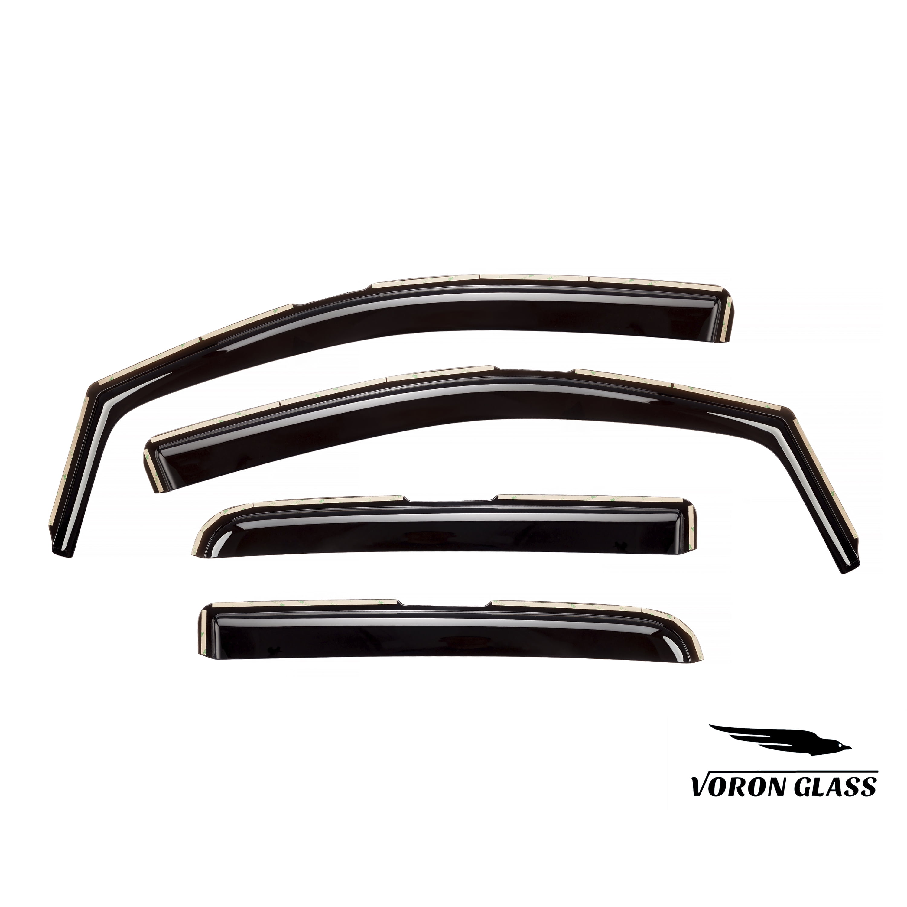 Voron Glass in-Channel Extra Durable Rain Guards for Trucks Chevrolet (Chevy) Colorado/GMC Canyon 2015-2022 Crew Cab, Window Deflectors, Vent Window Visors, 4 Pieces - 220184
