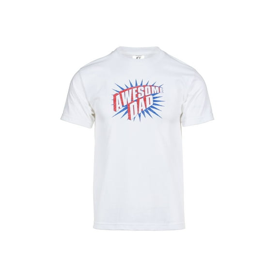 Men's Awesome Dad Short Sleeve Shirt- White, 2XLarge