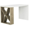 thumbnail image 3 of SAFAVIEH Carlene 47" Width Modern Scandinavian Side Storage Lacquer Desk, White/Light Grey, 3 of 7
