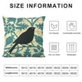 thumbnail image 6 of Nawypu  Turquoise Blue Pattern with Black Bird Blended Square Pillow Cover 2pc, 6 of 6