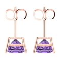 thumbnail image 4 of Clara Pucci 3Ct Alexandrite Princess Cut VVS1 Push Back Stud 14k Solid hypoallergenic Gold Designer Earrings For June, 4 of 7
