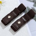 thumbnail image 6 of 2pcs/set Unisex Jeans Invisible Adjustable Canvas Women Men Pants Buckle Elastic Belt Waist Belt Stretch Belt BROWN, 6 of 8