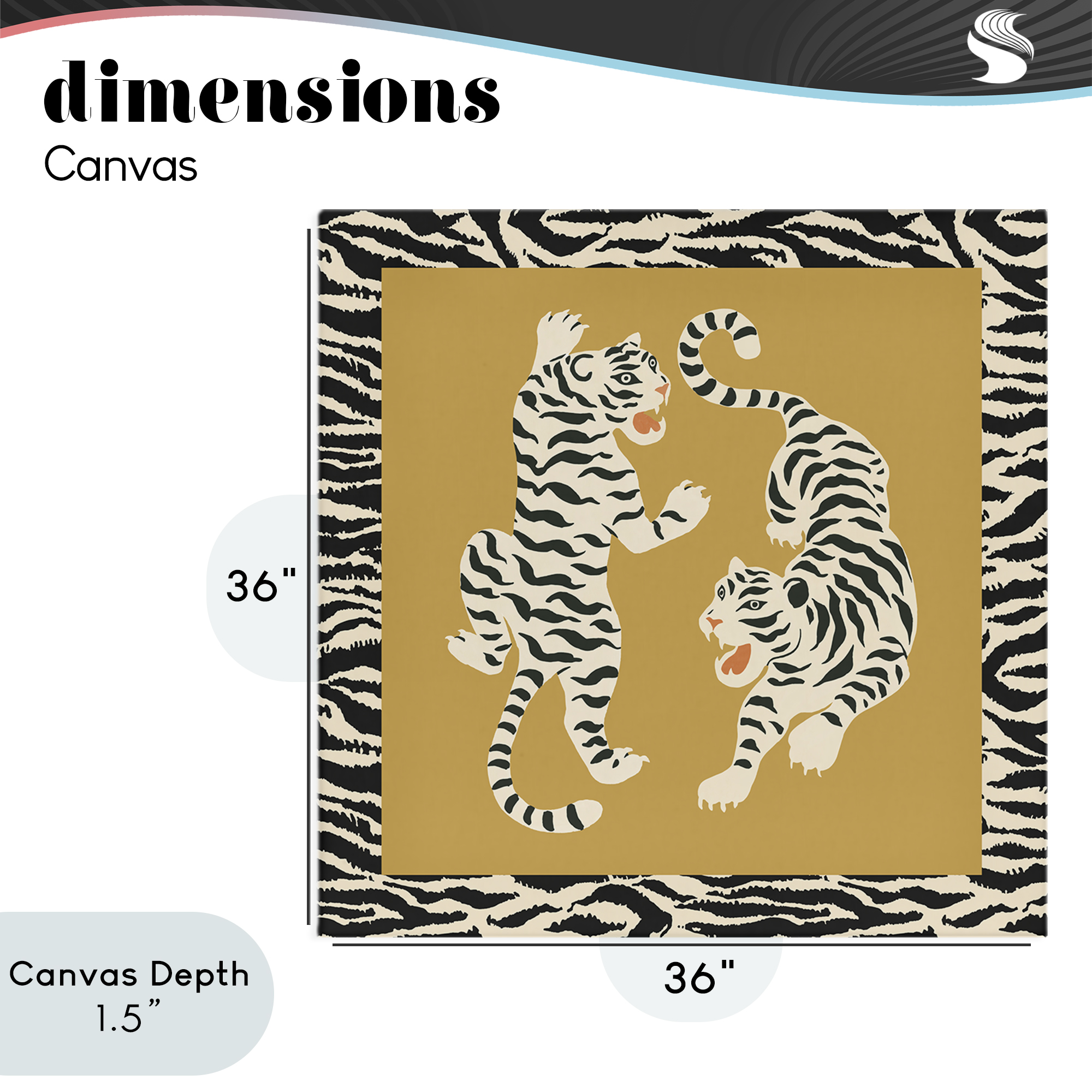 Stupell Industries Boho Twin Tiger Stripes Canvas Wall Art, design by Karolina Sato