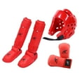 thumbnail image 3 of Equipo de entrenamiento de Karate, equipo de cabeza de boxeo, entrenamiento con espinilleras, calzado para Rojo S, 3 of 8