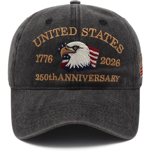 250 Anniversary USA Hat – Adjustable United States 250 Year American Anniversary Hat,Eagles Embroidery Patriotic Baseball Cap