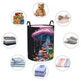 thumbnail image 3 of Lsque Colorful Mushroom pattern Laundry Hamper Basket, Tall Woven Rope Hamper Basket for Clothes, Lightweight Storage Basket, Collapsible Waterproof-Small, 3 of 8