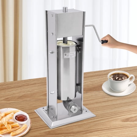 Manual Churros Maker Machine,5L Commercial Churro Machine with with 4 Nozzles,Stainless Steel Latin Fruit Machine for Restaurants