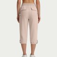 thumbnail image 6 of LIBRCLO Womens Capri Pants Drawstring Elastic Waist Cargo Pants with Pockets Summer Jogger Outdoor Sports Comfortable Trousers, 6 of 8