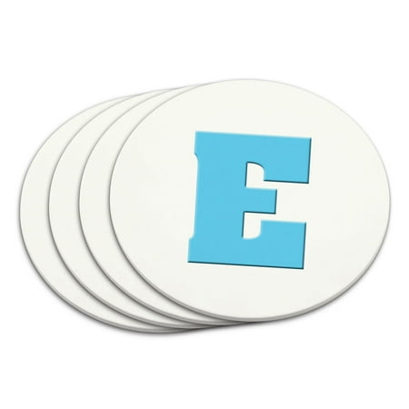 

Letter E Initial Baby Boy Block Font Blue Shower Coaster Set