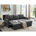 thumbnail image 5 of Contemporary Home Living 83" Gray Reversible Storage Woven Sectional Sofa, 5 of 6